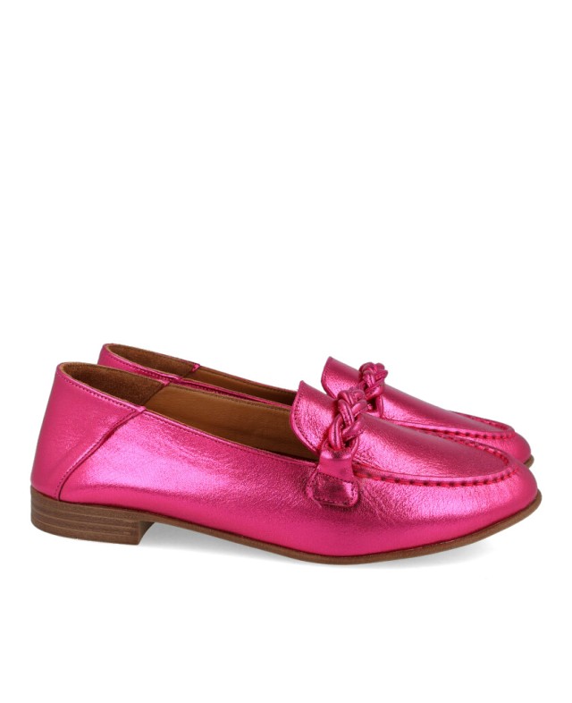 Metallic pink loafers W&F 35-48-722 A4
