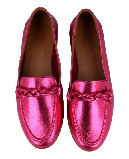 Metallic pink loafers W&F 35-48-722 A4