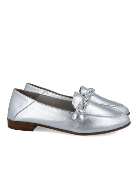 Elegant silver loafers W&F 35-48-722 A4