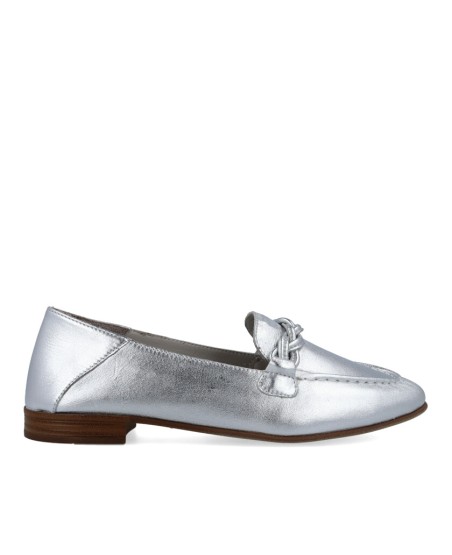 Elegant silver loafers W&F 35-48-722 A4