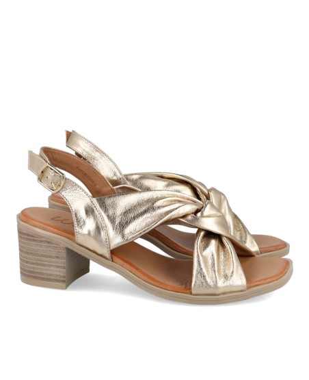 Sandalias de tacón doradas W&F 21-500