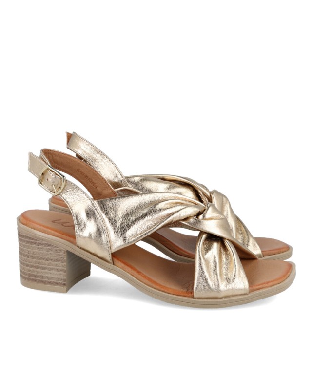 Sandalias de tacón doradas W&F 21-500