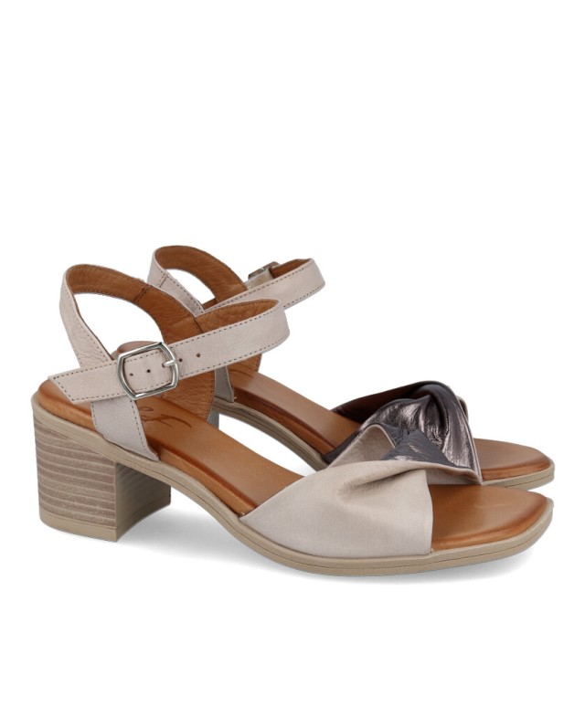 Sandalias de piel combinada W&F Doubleface 21-501