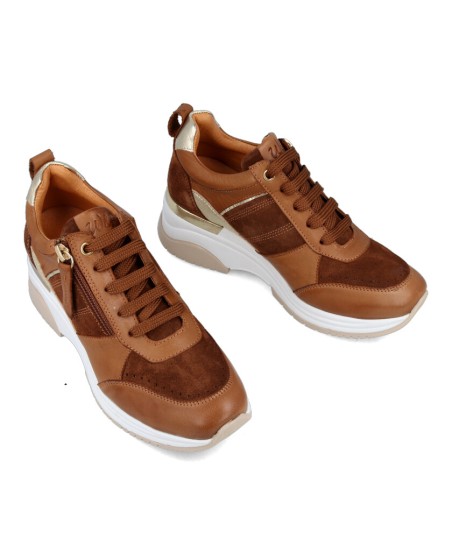 W&F Rivoli 6282-8 B4 women's brown sneakers