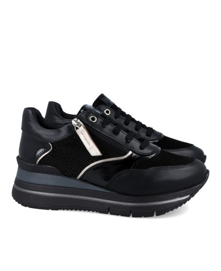 Zapatillas negras mujer W&F Nimega SS24-11 B4