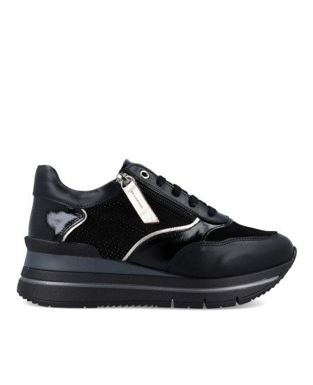 Zapatillas negras mujer W&F Nimega SS24-11 B4