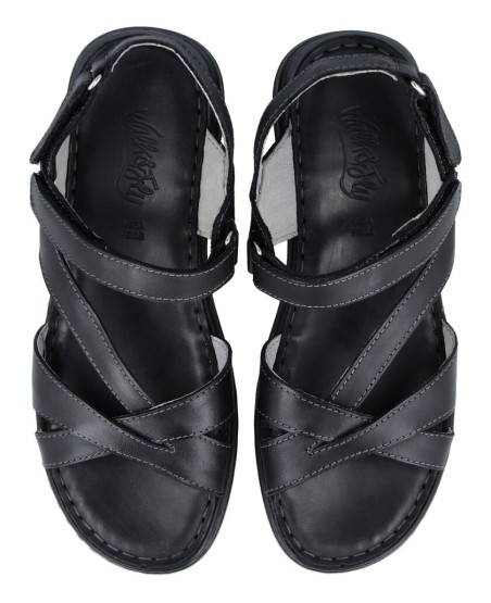 Flat black sandal Walk & Fly Gaia 3204 48510 A3
