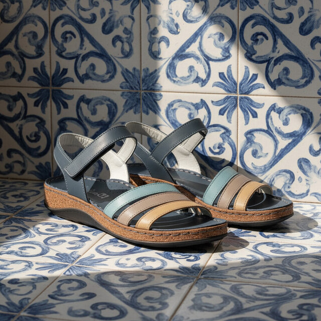 Sandalias Walk  BLU/PETROLIO/MOUSE/T - 3302