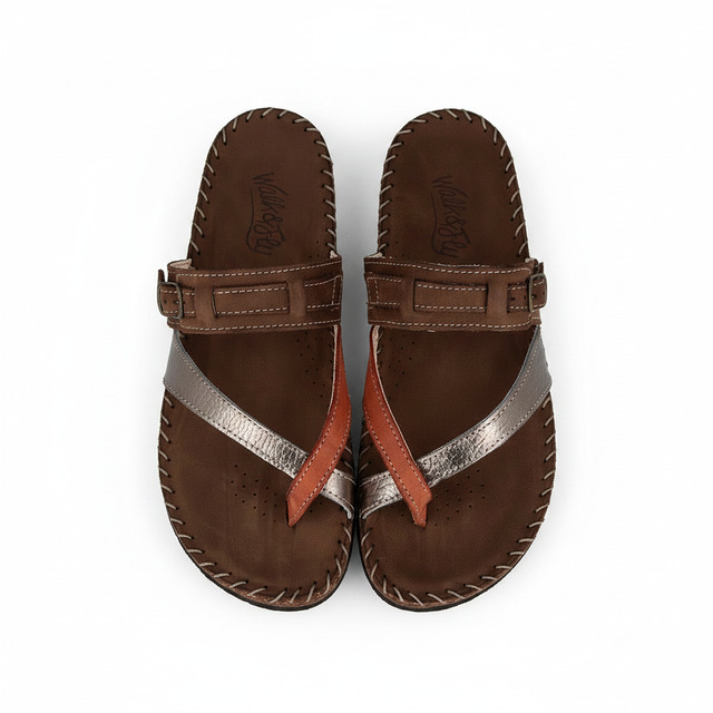 Sandalias Bio mujer  ESPRESSO/ACCIAIO/MAT - vista_top