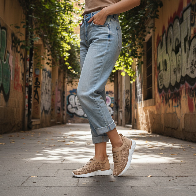 Zapatilla ligera Wal CAMEL - 02_legs_1