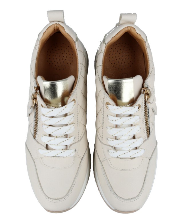 Zapatillas deportivas metalizadas con cuña mujer tonos blancos